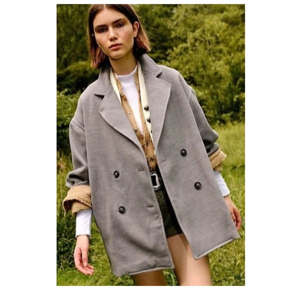 FREE PEOPLE Hannah Slouchy Double Breasted Blazer Size Small